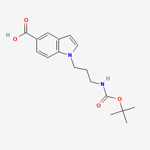 molecular formula C17H22N2O4 B1445662 1-(3-{[(tert-butoxy)carbonyl]amino}propyl)-1H-indole-5-carboxylic acid CAS No. 1376288-62-8