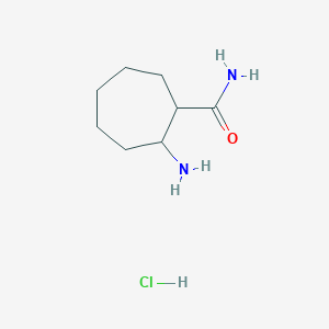 molecular formula C8H17ClN2O B1445665 2-Aminocycloheptane-1-carboxamide hydrochloride CAS No. 1384427-57-9