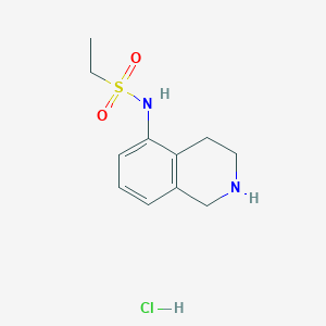 molecular formula C11H17ClN2O2S B1445668 N-(1,2,3,4-tetrahydroisoquinolin-5-yl)ethane-1-sulfonamide hydrochloride CAS No. 1394041-56-5