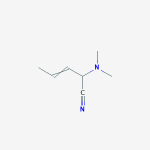 molecular formula C7H12N2 B14456683 2-(Dimethylamino)pent-3-enenitrile CAS No. 74603-42-2