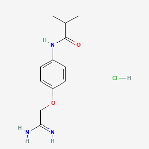 molecular formula C12H18ClN3O2 B1445682 N-[4-(carbamimidoylmethoxy)phenyl]-2-methylpropanamide hydrochloride CAS No. 1394668-81-5