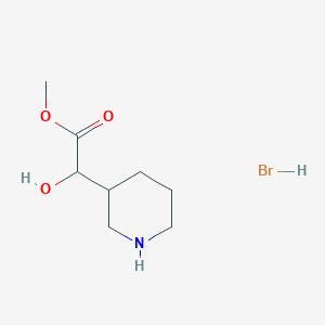 molecular formula C8H16BrNO3 B1445702 Methyl 2-hydroxy-2-(piperidin-3-yl)acetate hydrobromide CAS No. 1423032-04-5