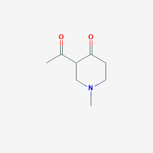molecular formula C8H13NO2 B144571 3-Acetyl-1-methylpiperidin-4-one CAS No. 126832-84-6