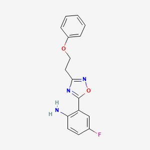 molecular formula C16H14FN3O2 B1445711 4-Fluoro-2-[3-(2-phenoxyethyl)-1,2,4-oxadiazol-5-yl]aniline CAS No. 1384430-20-9