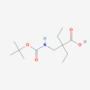 molecular formula C12H23NO4 B1445714 2-({[(Tert-butoxy)carbonyl]amino}methyl)-2-ethylbutanoic acid CAS No. 204514-21-6
