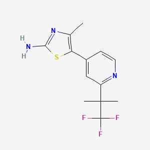 molecular formula C13H14F3N3S B1445736 4-Methyl-5-(2-(1,1,1-trifluoro-2-methylpropan-2-yl)pyridin-4-yl)thiazol-2-amine CAS No. 1357476-69-7