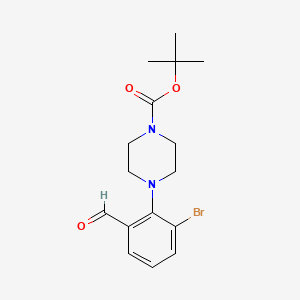 molecular formula C16H21BrN2O3 B1445737 tert-Butyl 4-(2-bromo-6-formylphenyl)-piperazine-1-carboxylate CAS No. 1779130-62-9