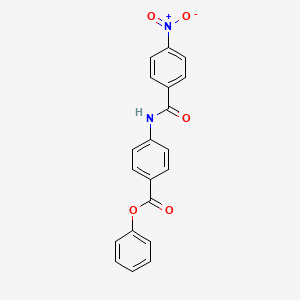 molecular formula C20H14N2O5 B14457395 Benzoic acid, 4-[(4-nitrobenzoyl)amino]-, phenyl ester CAS No. 69498-46-0