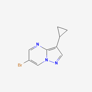 molecular formula C9H8BrN3 B1445741 6-Bromo-3-cyclopropylpyrazolo[1,5-a]pyrimidine CAS No. 1379323-54-2