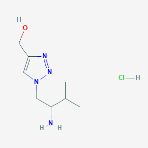 molecular formula C8H17ClN4O B1445750 (1-(2-amino-3-methylbutyl)-1H-1,2,3-triazol-4-yl)methanol hydrochloride CAS No. 1824269-06-8