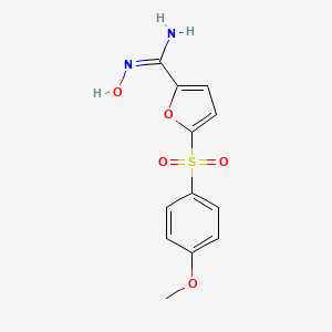 molecular formula C12H12N2O5S B14457583 2-Furancarboximidamide, N-hydroxy-5-((4-methoxyphenyl)sulfonyl)- CAS No. 75745-73-2