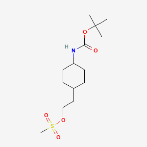 molecular formula C14H27NO5S B1445765 Methanesulfonic acid trans-2-(4-tert-butoxycarbonylamino-cyclohexyl)-ethyl ester CAS No. 917342-28-0