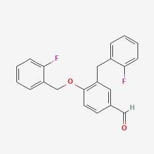 molecular formula C21H16F2O2 B1445766 3-(2-Fluorobenzyl)-4-(2-fluorobenzyloxy)benzaldehyde CAS No. 1000370-25-1