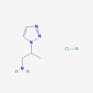 molecular formula C5H11ClN4 B1445769 2-(1H-1,2,3-triazol-1-yl)propan-1-amine hydrochloride CAS No. 1823248-46-9