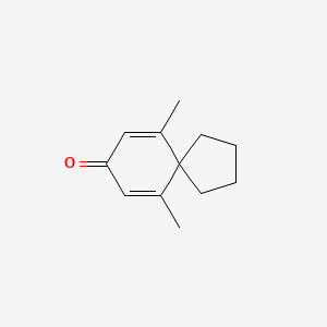 molecular formula C12H16O B14457770 Spiro[4.5]deca-6,9-dien-8-one, 6,10-dimethyl- CAS No. 74411-00-0