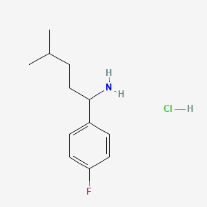 molecular formula C12H19ClFN B1445788 1-(4-Fluorophenyl)-4-methylpentan-1-amine hydrochloride CAS No. 1864060-42-3