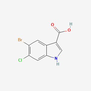 molecular formula C9H5BrClNO2 B1445793 5-bromo-6-chloro-1H-indole-3-carboxylic acid CAS No. 1467062-16-3