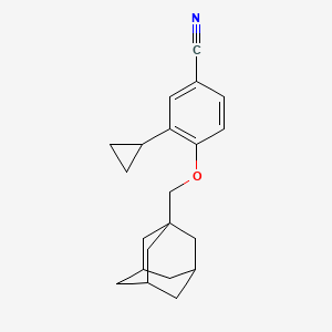 molecular formula C21H25NO B1445803 4-(Adamantan-1-ylmethoxy)-3-cyclopropylbenzonitrile CAS No. 1494590-01-0