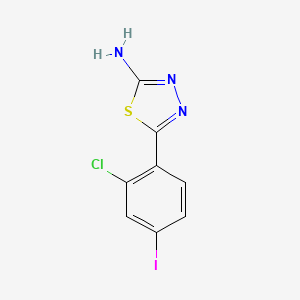 molecular formula C8H5ClIN3S B1445808 5-(2-Chloro-4-iodophenyl)-1,3,4-thiadiazol-2-amine CAS No. 1388028-93-0