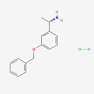 molecular formula C15H18ClNO B1445809 (1S)-1-[3-(benzyloxy)phenyl]ethan-1-amine hydrochloride CAS No. 1391541-13-1