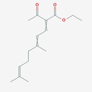 molecular formula C16H24O3 B14458164 Ethyl 2-acetyl-5,9-dimethyldeca-2,4,8-trienoate CAS No. 69537-77-5