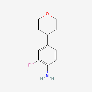 molecular formula C11H14FNO B1445818 2-Fluoro-4-(tetrahydro-2H-pyran-4-yl)aniline CAS No. 1425937-20-7