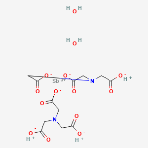 molecular formula C12H19N2O14Sb B14458219 Antimony ammonia triacetic acid CAS No. 72017-60-8