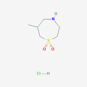 molecular formula C6H14ClNO2S B1445823 6-甲基-1,4-噻氮杂环-1,1-二酮盐酸盐 CAS No. 1795471-95-2