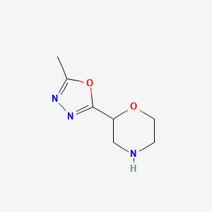 molecular formula C7H11N3O2 B1445824 2-(5-Methyl-1,3,4-oxadiazol-2-yl)morpholine CAS No. 1509286-40-1