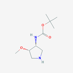 molecular formula C10H20N2O3 B1445827 顺式-3-(Boc-氨基)-4-甲氧基吡咯烷 CAS No. 128739-89-9