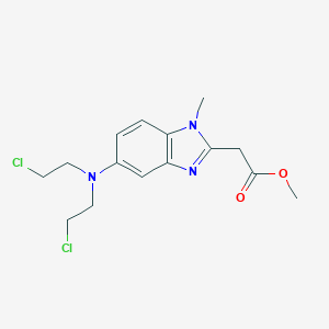 molecular formula C15H19Cl2N3O2 B144583 5-(Bis(2-chloroethyl)amino)-1-methylbenzimidazolyl-2-acetic acid methyl ester CAS No. 134426-36-1