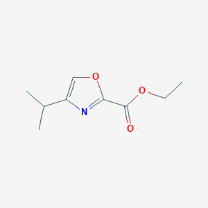 molecular formula C9H13NO3 B1445830 4-Isopropyl-oxazole-2-carboxylic acid ethyl ester CAS No. 1823869-51-7