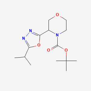 molecular formula C14H23N3O4 B1445837 Tert-butyl 3-[5-(propan-2-yl)-1,3,4-oxadiazol-2-yl]morpholine-4-carboxylate CAS No. 1803605-26-6