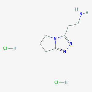 molecular formula C7H13ClN4 B1445838 2-{5H,6H,7H-pyrrolo[2,1-c][1,2,4]triazol-3-yl}ethan-1-amine dihydrochloride CAS No. 1803591-80-1