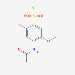 molecular formula C10H12ClNO4S B14458393 Benzenesulfonyl chloride, 4-(acetylamino)-5-methoxy-2-methyl- CAS No. 68039-14-5