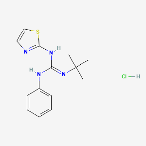 molecular formula C14H19ClN4S B14458498 Guanidine, N-(1,1-dimethylethyl)-N'-phenyl-N''-2-thiazolyl-, monohydrochloride CAS No. 72041-71-5