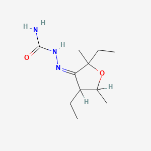 molecular formula C11H21N3O2 B14458543 Dihydro-2,4-diethyl-2,5-dimethyl-3(2H)furanone semicarbazone CAS No. 73839-67-5