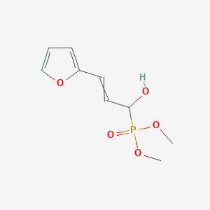 molecular formula C9H13O5P B14458546 Phosphonic acid, [3-(2-furanyl)-1-hydroxy-2-propenyl]-, dimethyl ester CAS No. 66407-47-4