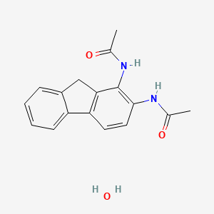 molecular formula C17H18N2O3 B14458613 N-(1-acetamido-9H-fluoren-2-yl)acetamide;hydrate CAS No. 67691-09-2