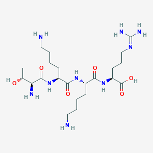 molecular formula C22H45N9O6 B14458620 L-Threonyl-L-lysyl-L-lysyl-N~5~-(diaminomethylidene)-L-ornithine CAS No. 70671-13-5
