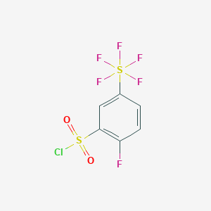 molecular formula C6H3ClF6O2S2 B1445865 2-氟-5-(五氟硫)-苯磺酰氯 CAS No. 1706447-01-9