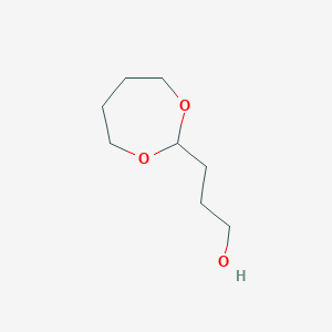 molecular formula C8H16O3 B14458662 3-(1,3-Dioxepan-2-YL)propan-1-OL CAS No. 66338-17-8