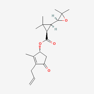 molecular formula C19H26O4 B14458704 Cyclopropanecarboxylic acid, 3-(3,3-dimethyloxiranyl)-2,2-dimethyl-,2-methyl-4-oxo-3-(2-propenyl)-2-cyclopenten-1-yl ester, (1R-(1alpha(S*),3beta(R*)))- CAS No. 72598-26-6