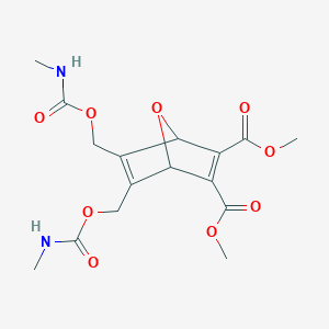 molecular formula C16H20N2O9 B14458718 Dimethyl 5,6-bis(methylcarbamoyloxymethyl)-7-oxabicyclo[2.2.1]hepta-2,5-diene-2,3-dicarboxylate CAS No. 71388-55-1