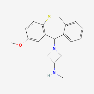 molecular formula C19H22N2OS B14458743 2-Methoxy-11-(3-(methylamino)-1-azetidinyl)dibenzo(b,e)thiepin CAS No. 73927-83-0