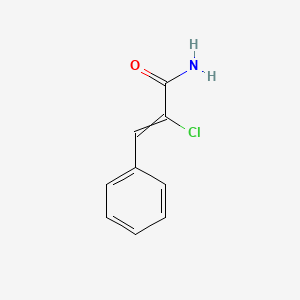 molecular formula C9H8ClNO B14458754 2-Chloro-3-phenylprop-2-enamide CAS No. 74305-85-4