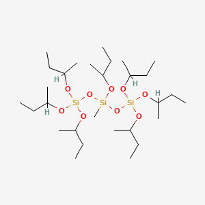 molecular formula C29H66O9Si3 B14458789 Trisiloxane, 3-methyl-1,1,1,3,5,5,5-heptakis(1-methylpropoxy)- CAS No. 67060-83-7