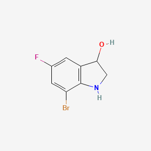 molecular formula C8H7BrFNO B1445883 7-Bromo-5-fluoro-3-hydroxyindoline CAS No. 1779128-07-2