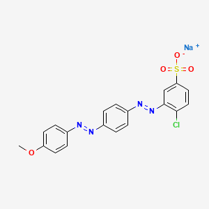 molecular formula C19H14ClN4NaO4S B14458840 Benzenesulfonic acid, 4-chloro-3-((4-((4-methoxyphenyl)azo)phenyl)azo)-, sodium salt CAS No. 68959-30-8