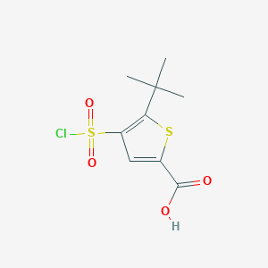 molecular formula C9H11ClO4S2 B1445885 5-叔丁基-4-(氯磺酰基)噻吩-2-甲酸 CAS No. 1803584-21-5